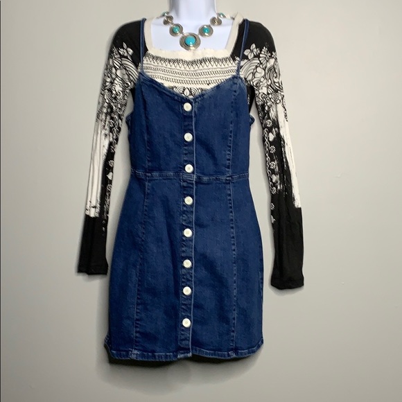 Zara Dresses & Skirts - Zara TRF Denim Blue White Button Dress L C2 0041 Zara Dresses & Skirts - Zara TRF Denim Blue White Button Dress L C2 0041